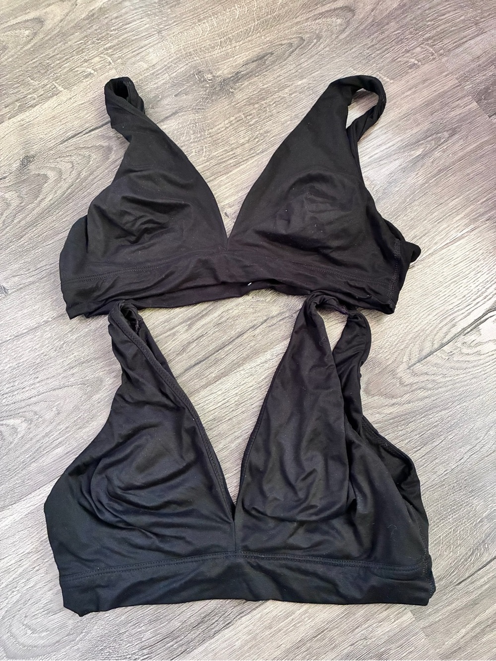 Victoria's Secret Black Wireless Triangle Bralette Duo
